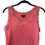 Apt. 9  Vintage Y2K Tank Top Lace Lettuce Hem Grunge WhimsiGoth Coral Size Small Photo 1