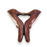 Biviel Brown Leather Mary Jane Slip On Kitten Heels‎ Sz 8 Photo 3