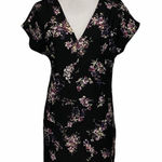 Dynamite  Dark Feminine Floral Shift Dress Size TP XS Short Sleeve Mini Edgy Photo 0