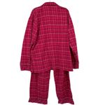 Disney Mickey Mouse Plaid Flannel Pajama Set Women's Size Large Red Sleepwear Photo 3