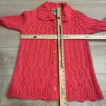 Aran Crafts Women’s 100% Merino Wool Made in Island Peach Cardigan Size XS Pink Photo 2