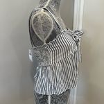 American Eagle NWT AE Tie-Front Babydoll Blouse Blue/White Stripe. Sweetheart Neck Sleeveless S Photo 12