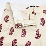Loft  Womens 6 Marisa Ankle Casual Pants‎ Trouser Cream Maroon Paisley Preppy Photo 7