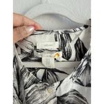 C&C California  Women's 1X Linen Black & White Floral Print Button Down Tunic Photo 5