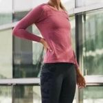 Zyia  Active | Pink Textured Long Sleeve Workout Shirt Size Medium Photo 0