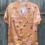 DR2 Gold Satin Floral Button Down Shirt NWT | M Size M Photo 0