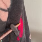 Betsey Johnson Gray Robe with Pink Lip Prints NWOT Photo 5