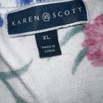 Karen Scott  Red and Green Floral Cardigan Photo 4