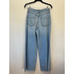 Forever 21  wide leg jeans size 26 raw hem high waist pink side stitching Photo 2