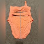 Aerie NWT  Crinkle Cut Out One Shoulder One Piece Swimsuit Coral Size XXL Photo 7