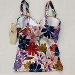 Profile by Gottex Melody Sweetheart Twist Front Tankini Size 34D Blue Photo 6