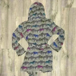 Munki Munki Nite Nite  Hooded Bath Robe Colorful Snuggly Zebras Pajamas Size M/L Photo 4