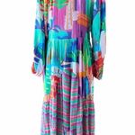 Colorful Maxi Dress Oversized V Photo 1