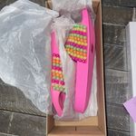 Jessica Simpson NWT Colorful Beaded Slip On Sandals Women 7 Slides Pool Beach Photo 3