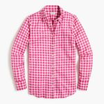 J.Crew Pink Gingham Button Down Shirt Size M Photo 0