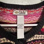 Tiara International Vintage Cardigan Sweater Fair Isle Photo 9