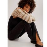 We The Free Jeans Size 27 Free People NWT Crvy Mona High Rise Flare Black Slit Photo 3