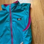 Woolrich Vintage 80s ‎ Down Puffer Vest “The Woman” Fleece Lined Teal Pink Size M Photo 2