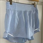 Lululemon Women Size 4 Hotty Hot Blue Linen Running Shorts w/Liner Zip Pocket Photo 6