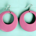 Earrings Vintage Raspberry Pink Hoop Lightweight & Comfortable Photo 0