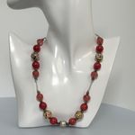 925 sterling silver Red real stones Necklace​​ Photo 0