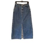 Eddie Bauer Vintage 90’s Y2K  Cotton Maxi Denim Western Skirt, Front Slit Photo 2