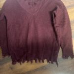 Zenana Outfitters  Deep Burgundy V-Neck Sweater Photo 0