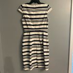 J. Crew Double Navy Stripe Cap Sleeve Sheath Suiting Office Executive Dress Blue Size 2 Photo 5