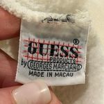 Guess Vintage Sweatshirt Womens Med Cut Collar Cropped Embroidered Long Sleeve Photo 4