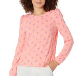 Lilly Pulitzer Jansen Sweatshirt Peach Hyacinth Flamingo Print Sz Small Photo 0