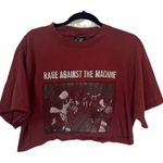 Vintage 1997 Tour Rage Against The Machine GIANT Band Tee Shirt Maroon Crop Raw Size L Photo 0