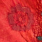 cj banks Red Orange Floral Embroidered Long Sleeve Lightweight Jacket Size 14W Photo 2