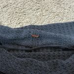 Free People  Dark Grey Waffle Knit Dolman Sleeve Cropped Sweater Photo 3