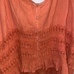 Anthropologie NWT $80 Forever That Girl Coral Ruffled Button Front Lace Cami XL Photo 12