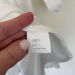 FOROLAV White Square Neck Dress Long Sleeve Tie Open Back Lined ~ EUC Size L Size L Photo 5