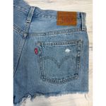 Levi's 501 Premium Womens 27 Distressed Denim Shorts Button Fly Light Wash Raw Photo 5