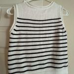 Moon & Maddison White Striped Sweater Tank Photo 1