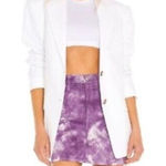 Hudson Jeans Hudson Women's Viper Purple Tie Dye Hippie Boho Denim Mini Skirt Size 28 Photo 0