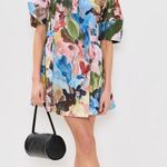 Stine Goya Abstract Print Structured Sleeve Mini Dress Size Small Blue Photo 0