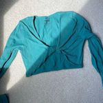Garage Teal crop top with knot in front Photo 0