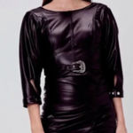 For Love & Lemons  Afton Pleather‎ Western Belted Dress Black Size Small Photo 0