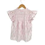 Sail To Sable STS Sail To‎ Sable Womens Flutter Sleeve Ikat Tassel Top Pink White Size XS NWT Photo 4