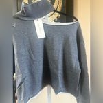 Dance & Marvel Buckle-  Charcoal One Side Off-the-Shoulder Sweater Photo 4