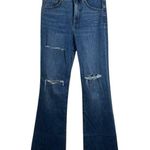 EXPRESS NWOT  Women’s High Rise Distressed Flare Jeans in Blue Size 2 Photo 0