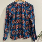 Boden Size 2 Paisley Amaryllis Border Print Raglan Top Boho Peasant Lightweight Pink Photo 2