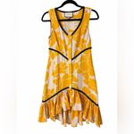 Alexis  Simonet Floral Marigold Ruffle Flounce Mini Dress NWOT Photo 4