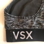 Victoria's Secret Sport Sports Bra Heathered Grey Sz L EUC Black VSX Logo Band Photo 7