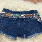Vintage Havana Paisley / Floral Embroidered Frayed Denim Shorts 25 Photo 1
