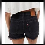 Levi's Levi’s High Rise Ribcage Black Denim Shorts Photo 1