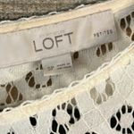 Loft Ann Taylor Cream 3/4 Sleeve Lace Top Size Small Petite Photo 4